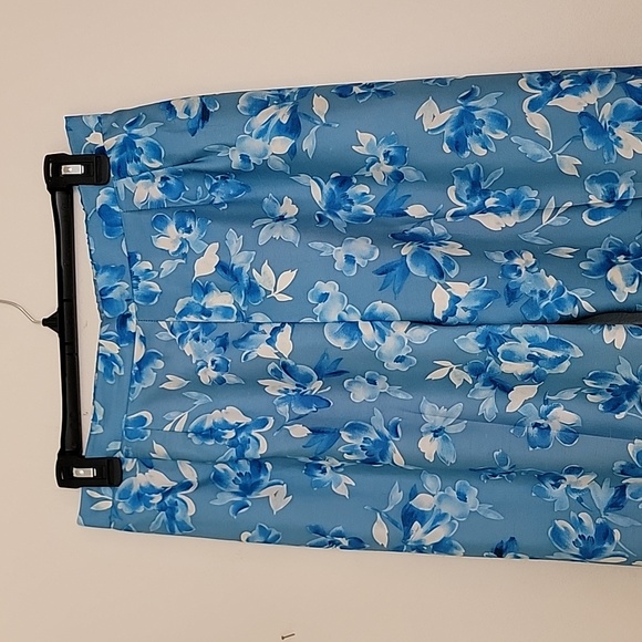 Vintage Unbranded Blue Floral High Rise Baggy Tapered Pants 12 - Picture 2 of 14